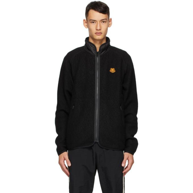 Kenzo Black Lightweight Fleece Zip-Up
