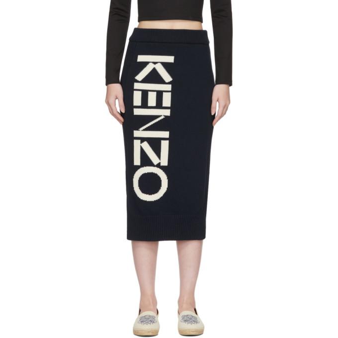 Kenzo Navy Logo Sport Tube Skirt