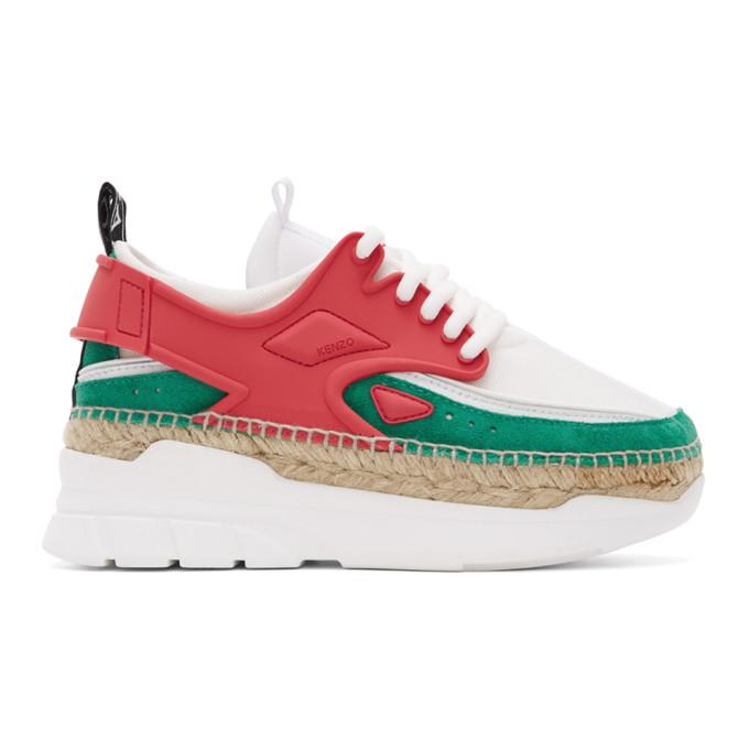 Kenzo Pink and White K-Lastic Espadrille Sneakers