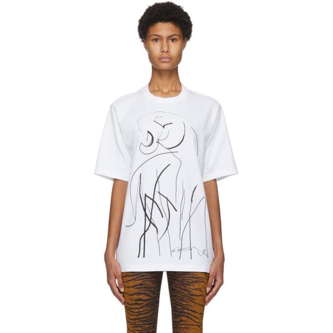 Kenzo White Julio Pomar Tiger Drawing T-Shirt
