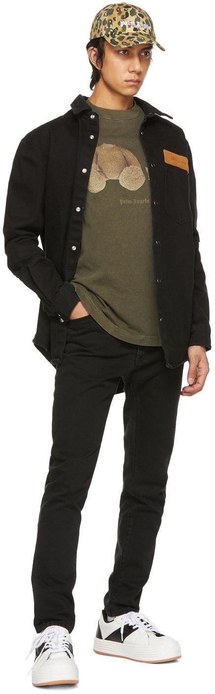 Palm Angels Khaki Bear T-Shirt