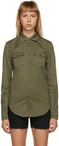 Saint Laurent Khaki Classic Western Shirt