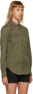 Saint Laurent Khaki Classic Western Shirt