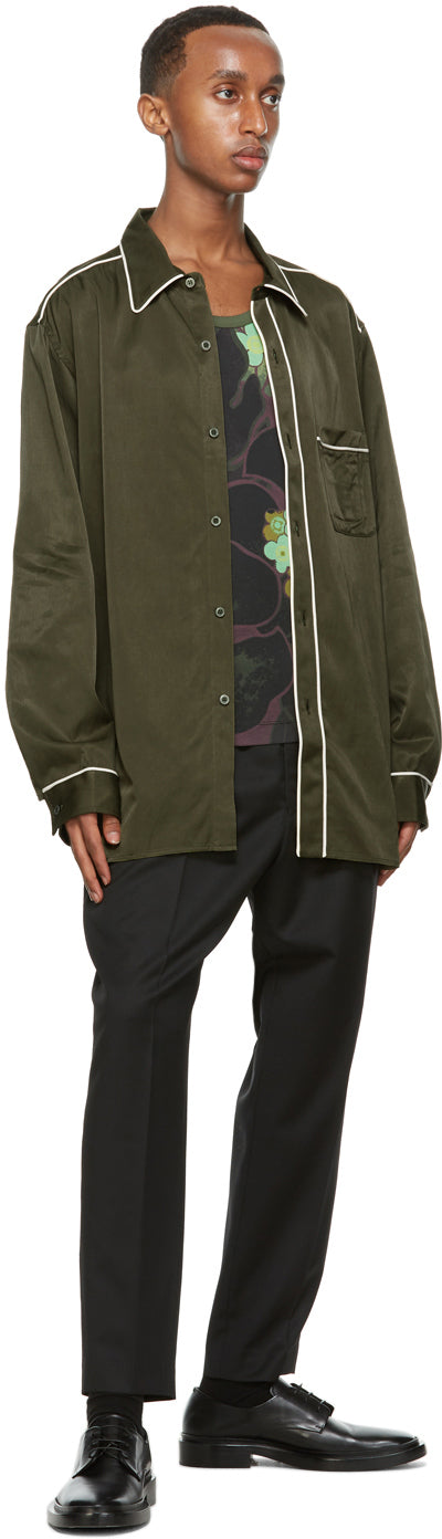 Nicholas Daley Khaki Cotton Standard Shirt