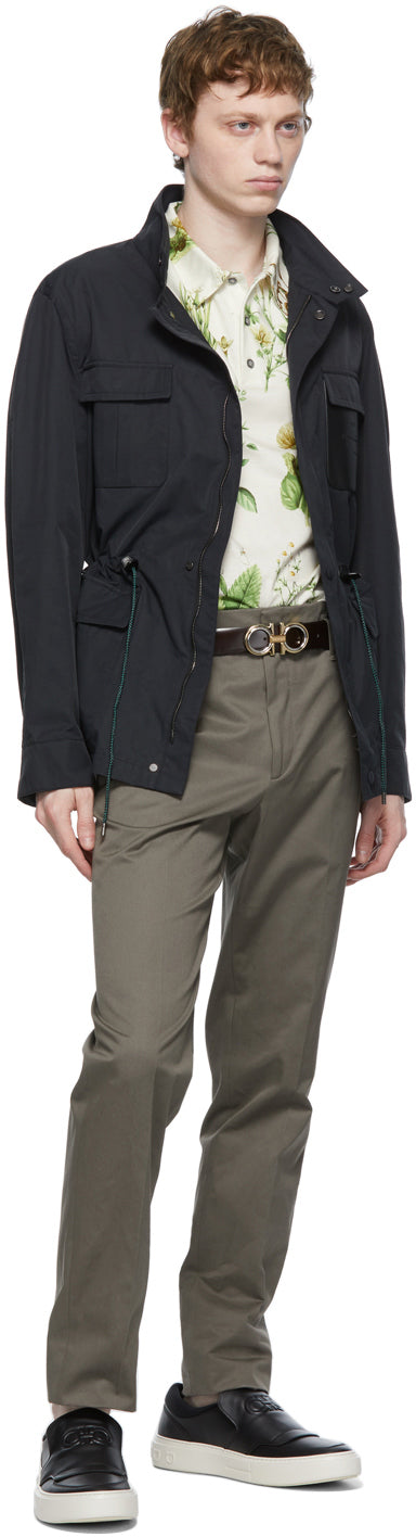 Salvatore Ferragamo Khaki Slim-Fit Trousers