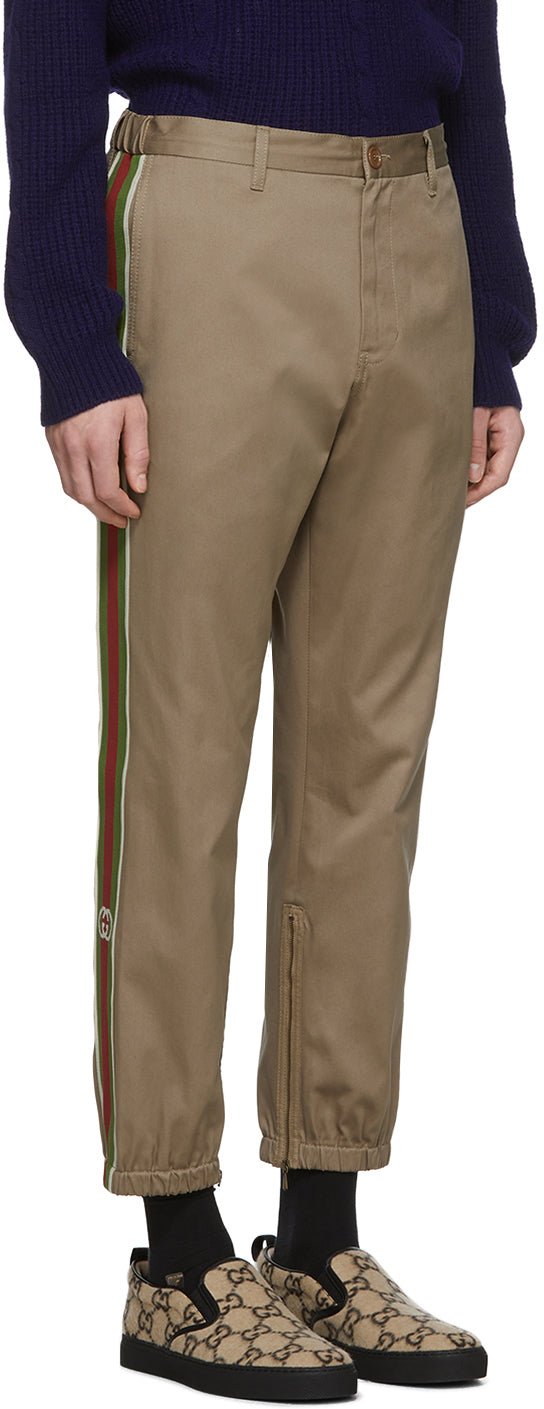 Gucci Wool Track Pants in Black with Blue and Red Side Stripe  Gavrielus