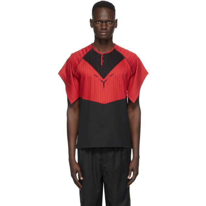 Kiko Kostadinov Red and Black Kenneth Jersey T-Shirt – BlackSkinny