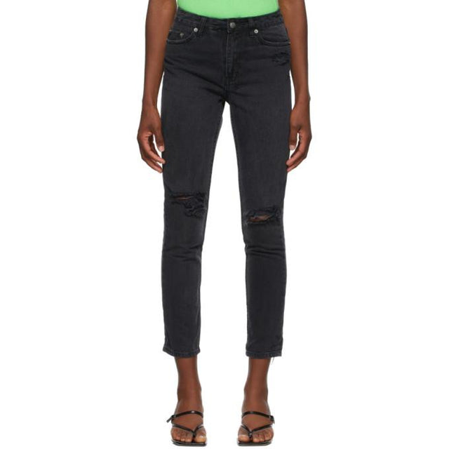 Ksubi Black Ripped Slim Pin Jeans