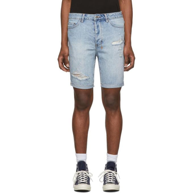 Ksubi Blue Denim Chopper Shorts