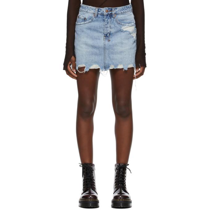 Ksubi Blue Denim Moss Miniskirt