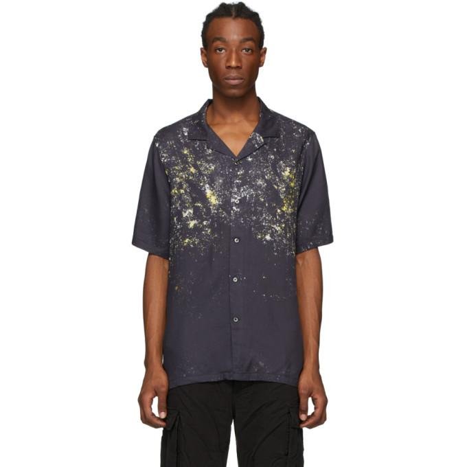 Ksubi Navy Acid Panther Short Sleeve Shirt