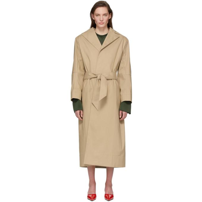 Kwaidan Editions Beige Structural Belted Trench Coat