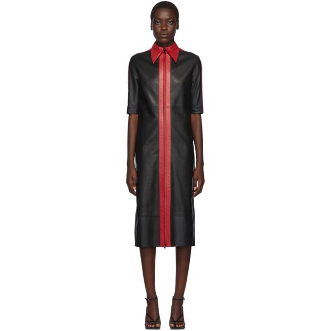 Kwaidan Editions Black and Red Leather Short Sleeve Dress