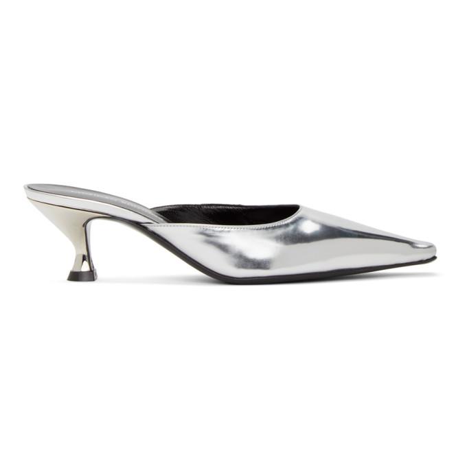 Kwaidan Editions Metallic Pointy Toe Kitten Heel Mule