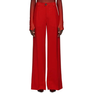 Kwaidan Editions Red Fluid Wool Wide-Leg Trousers