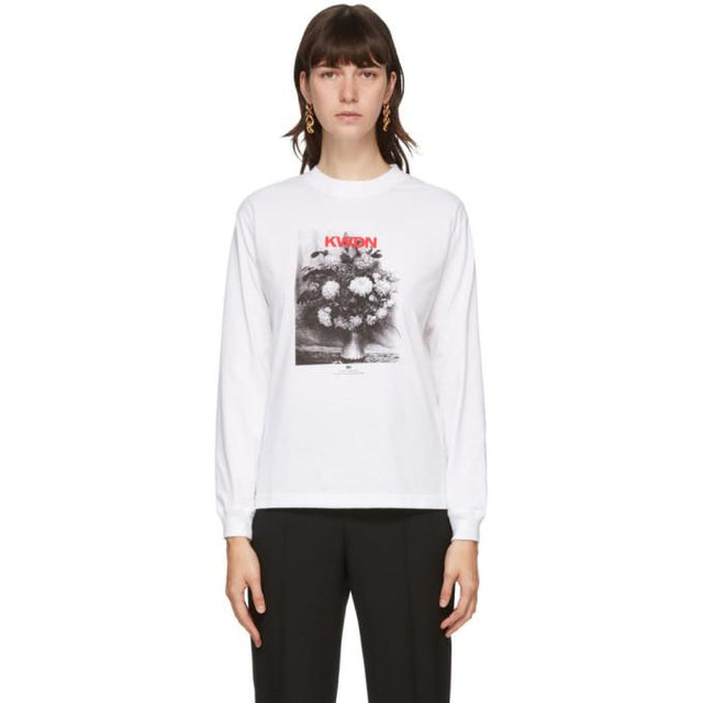 Kwaidan Editions White Zola Bouquet Long Sleeve T-Shirt