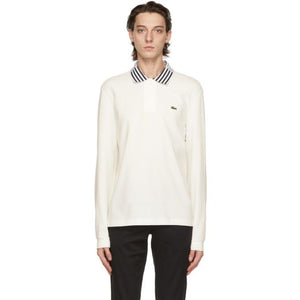 Lacoste Off-White Heritage Long Sleeve Polo