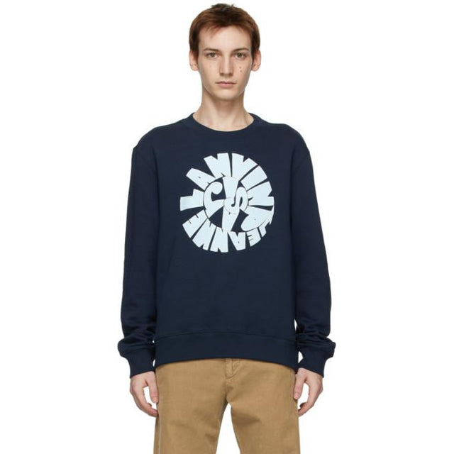 Lanvin Navy Logo Printed Sweatshirt