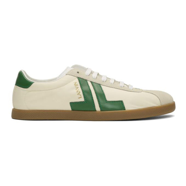 Lanvin Off-White and Green JL Sneakers