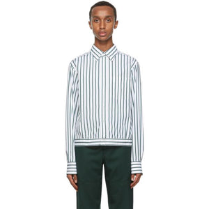 Lanvin White and Blue Stripe Shirt