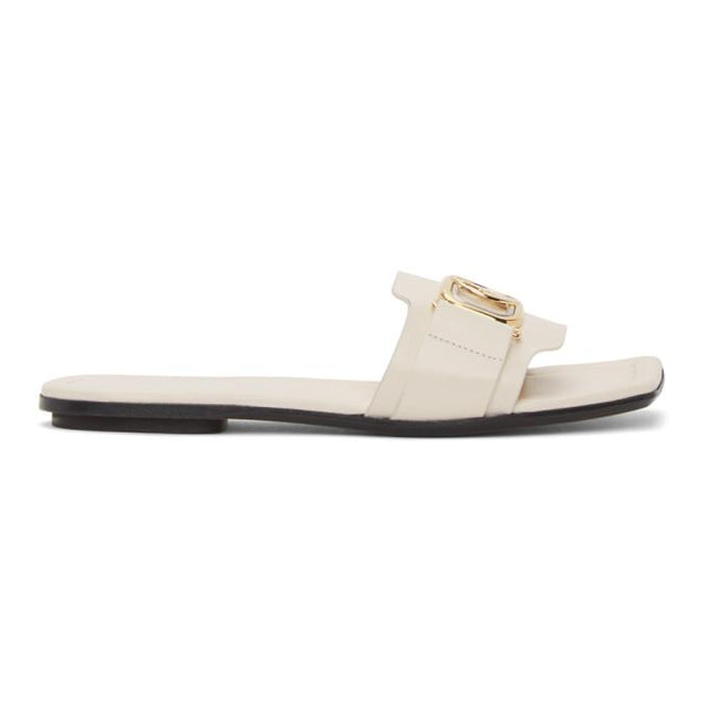 Lanvin White Swan Slides