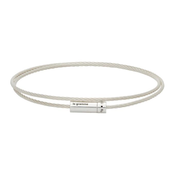 Le Gramme Silver Slick Polished Le 11 Grammes Triple Turn Cable Bracelet