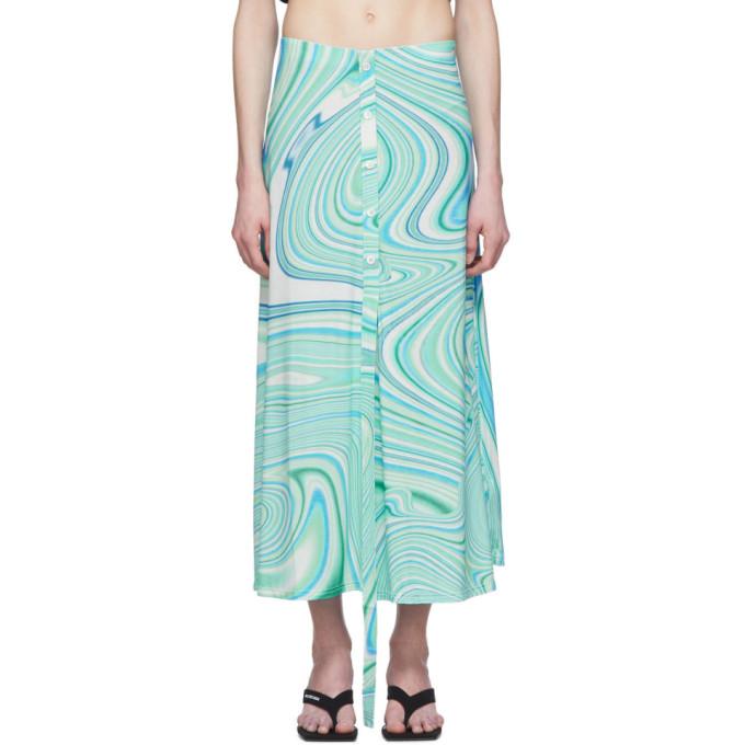 Lecavalier Blue Long Button Placket Skirt