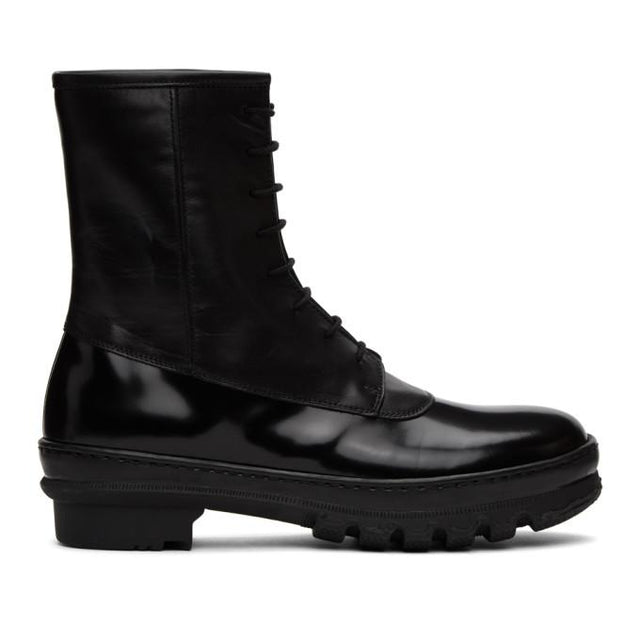 Legres Black Leather Rain Boots