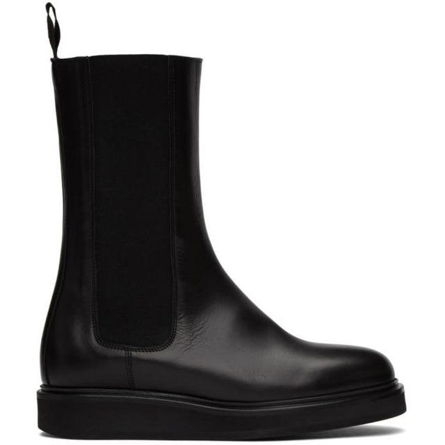 Legres Black Mid-Calf Chelsea Boots