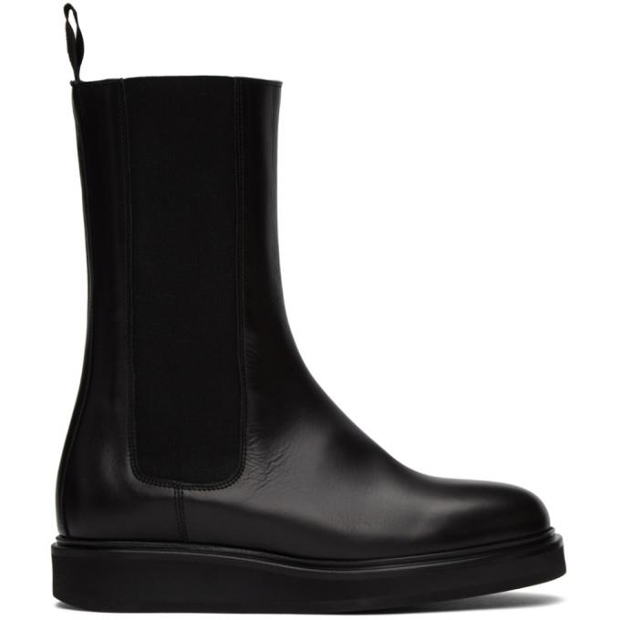 Legres Black Mid-Calf Chelsea Boots