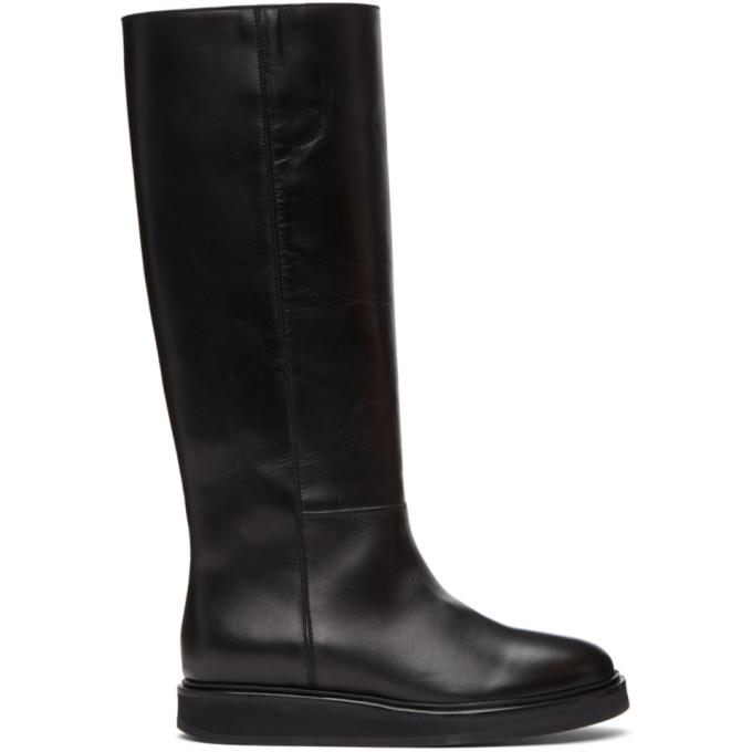 Legres Black Wedge Riding Boots