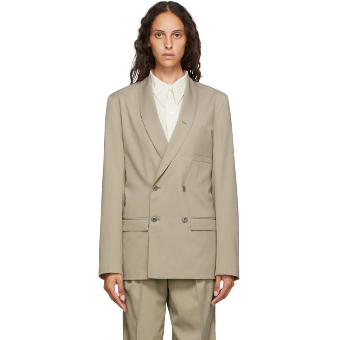Lemaire Beige Double-Breasted Blazer