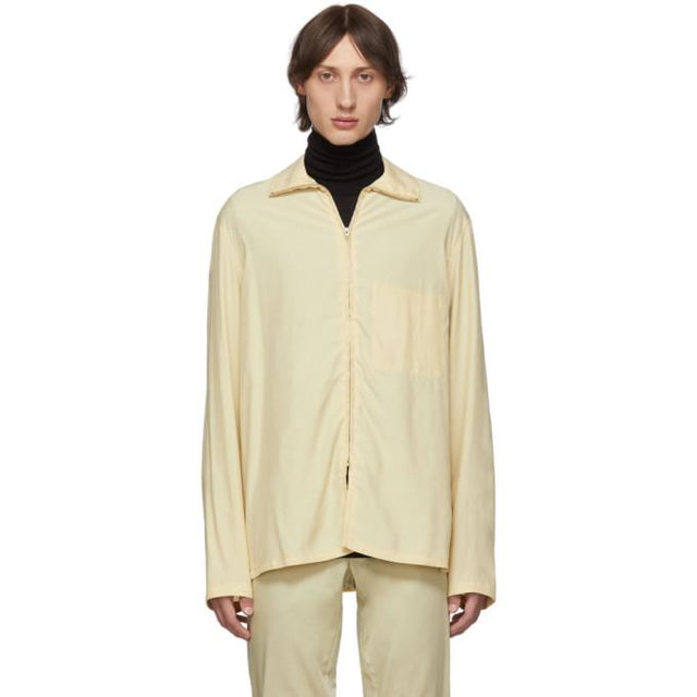 Lemaire Beige High Neck Zipped Jacket