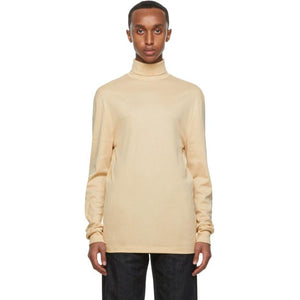 Lemaire Beige Rib Turtleneck