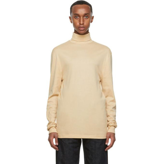 Lemaire Beige Rib Turtleneck