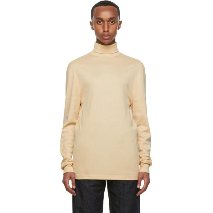 Lemaire Beige Rib Turtleneck