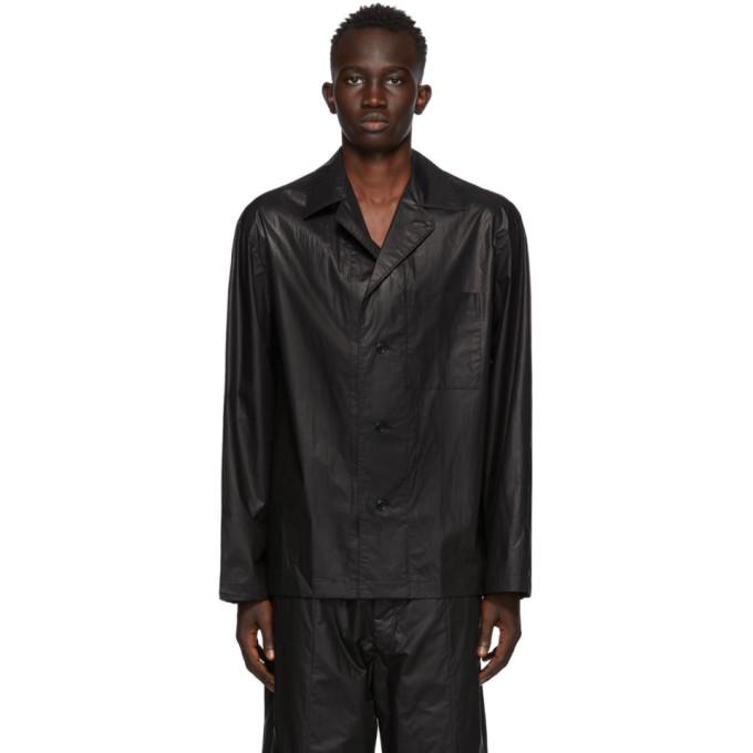 Lemaire Black Cotton Chintz Shirt