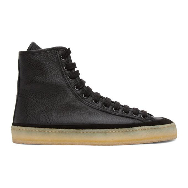 Lemaire Black Leather High-Top Sneakers
