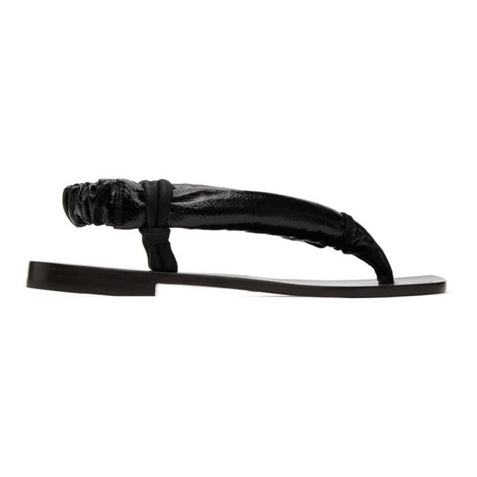 Lemaire Black Wadded Sandals