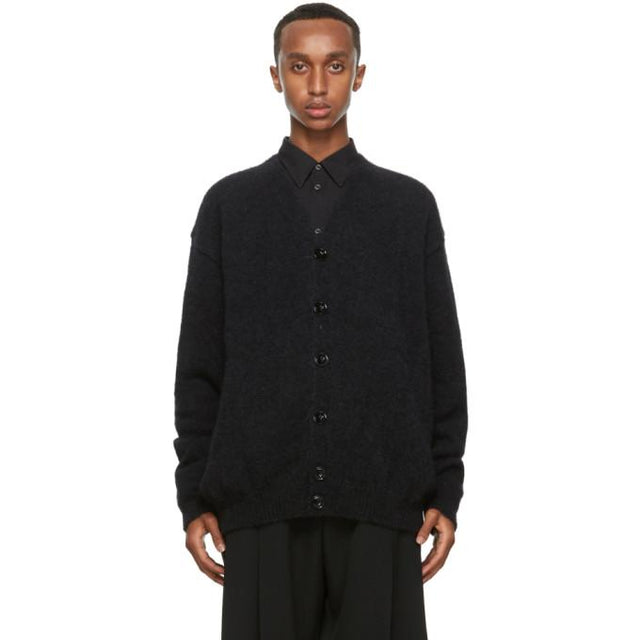 Lemaire Black Wool Hairy Oversized Cardigan