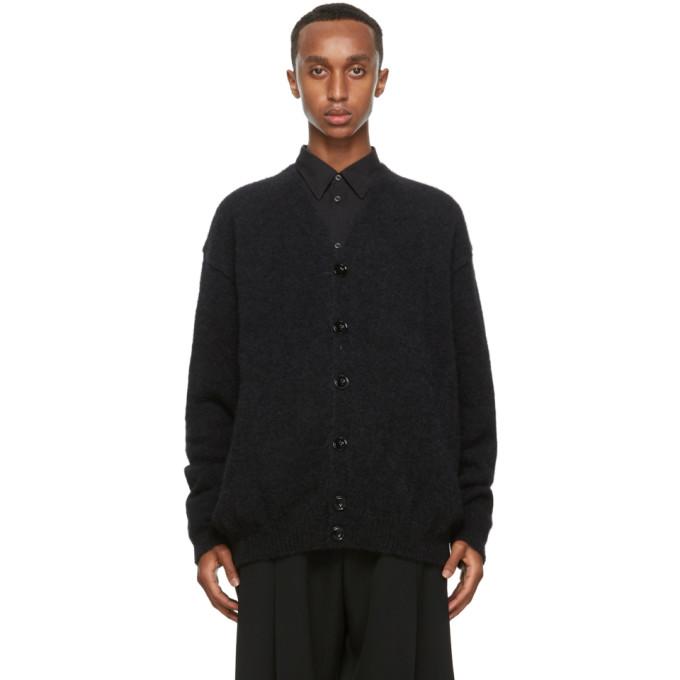 Lemaire Black Wool Hairy Oversized Cardigan