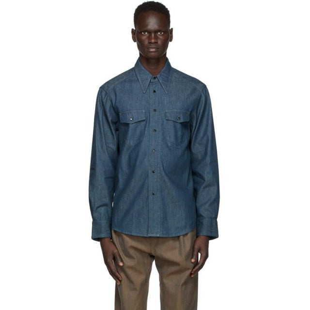 Lemaire Blue Western Shirt
