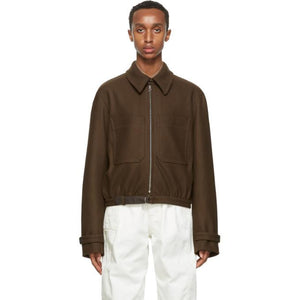 Lemaire Brown Wool Zipped Jacket – BlackSkinny