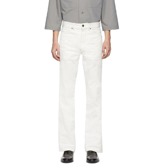 Lemaire Off-White Denim Bootcut Jeans