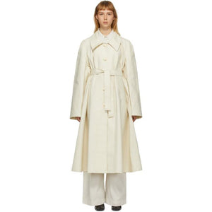 Lemaire Off-White Linen New Trench Coat