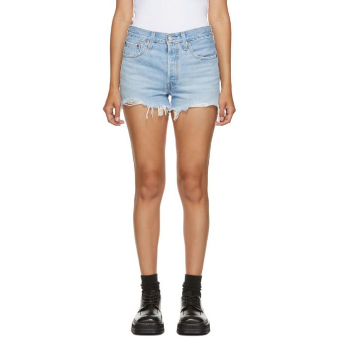Levis Blue Denim 501 Original Shorts