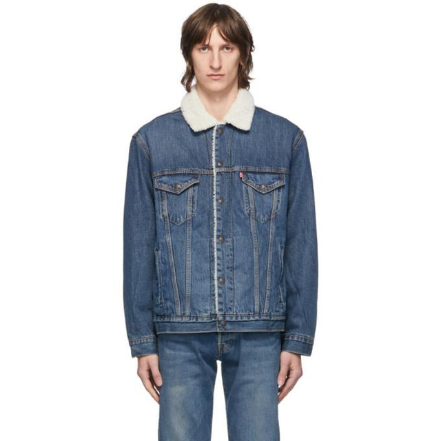 Levis Blue Denim and Sherpa Vintage Fit Trucker Jacket