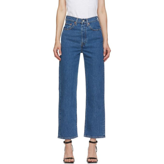 Levis Blue Ribcage Straight Ankle Jeans