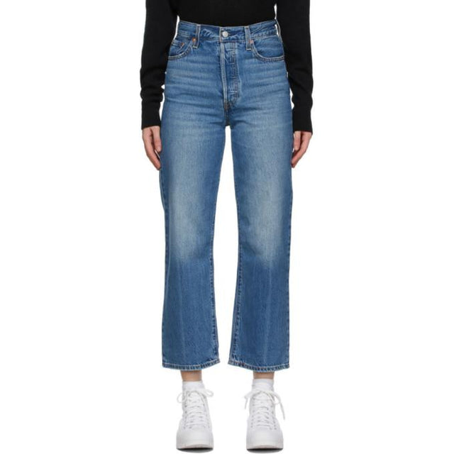 Levis Blue Ribcage Straight Ankle Jeans