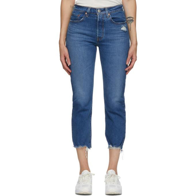 Levis Indigo 501 Original Cropped Jeans